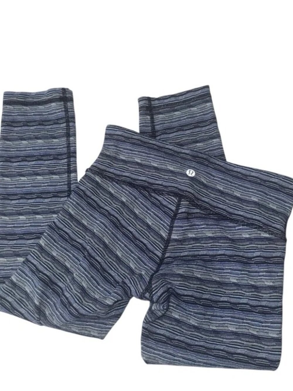 LULULEMON - Wunder Under Crop - Space Dye Twist Sapphire Blue Multi Sz 4 - Picture 7 of 7